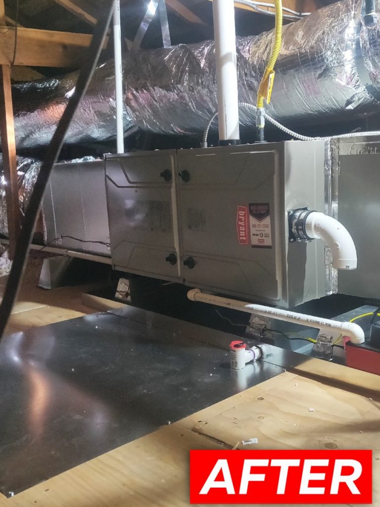 HVAC 915SB48080E17 system installation with ductwork replacement in