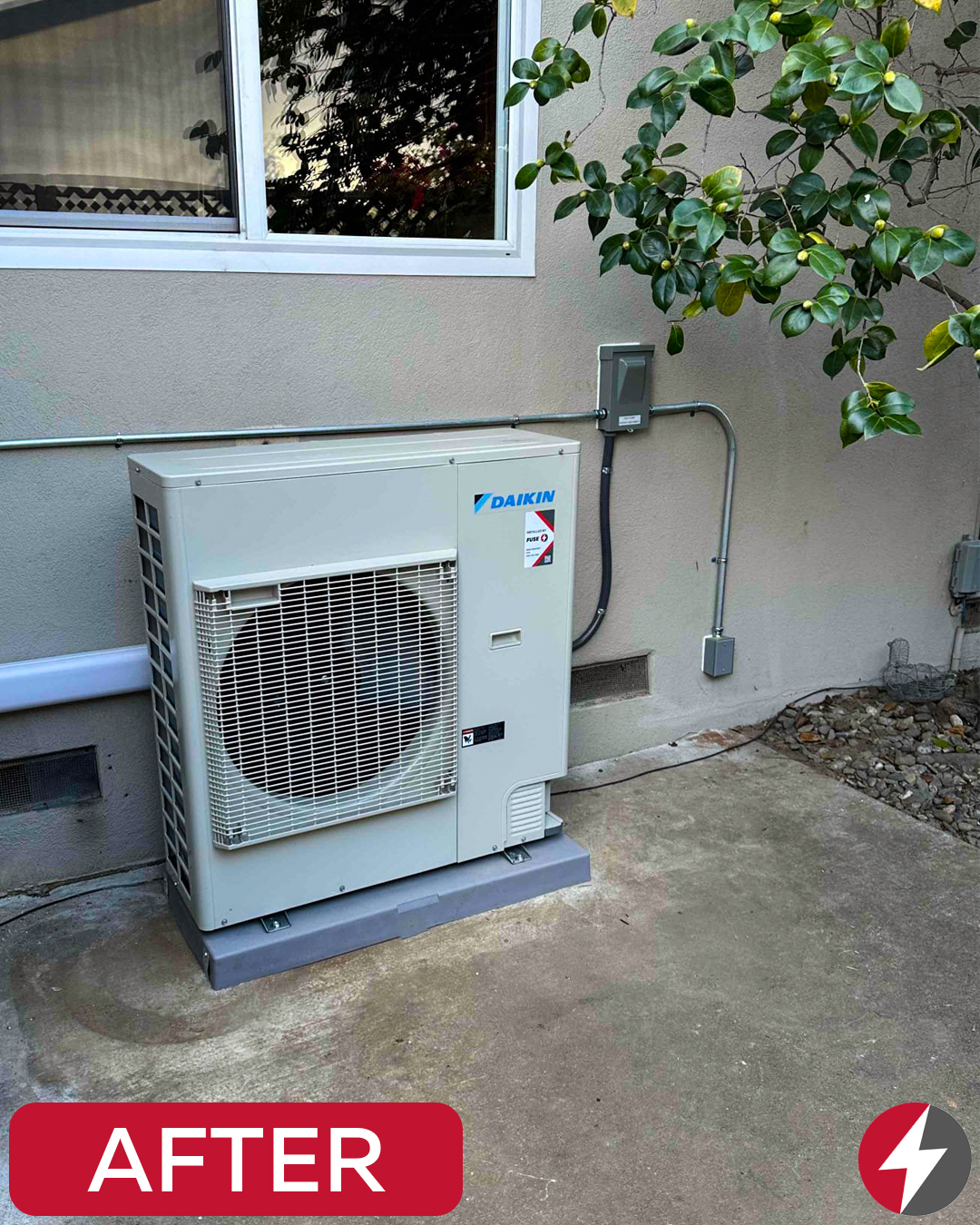 Daikin heat pump installation