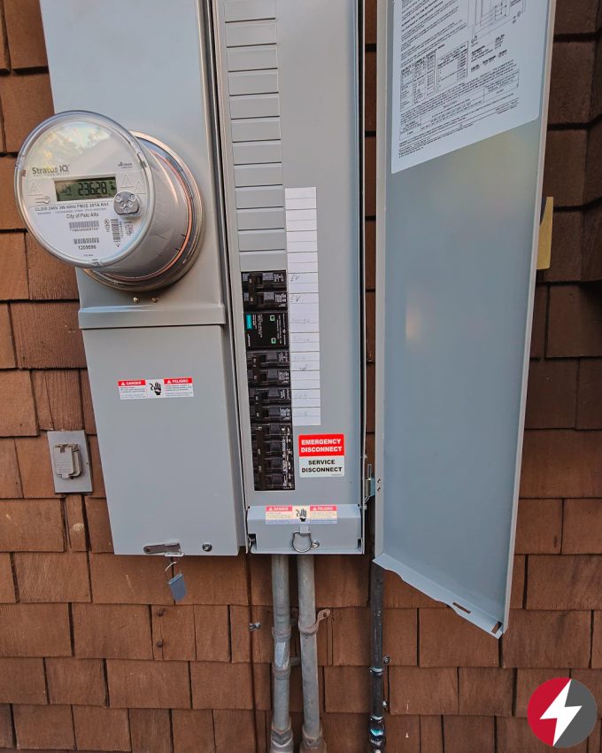 electrical panel and EV charger installation