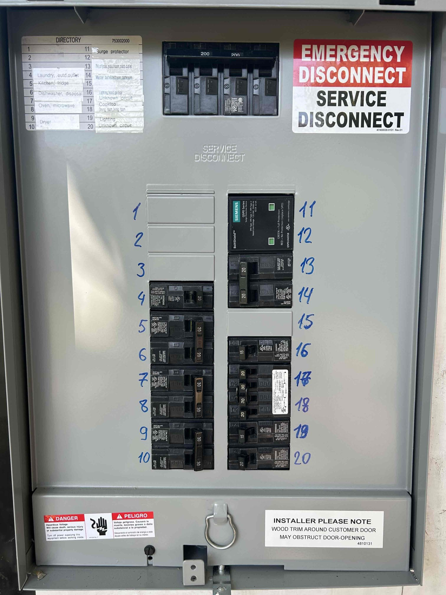 Main Breaker Panels