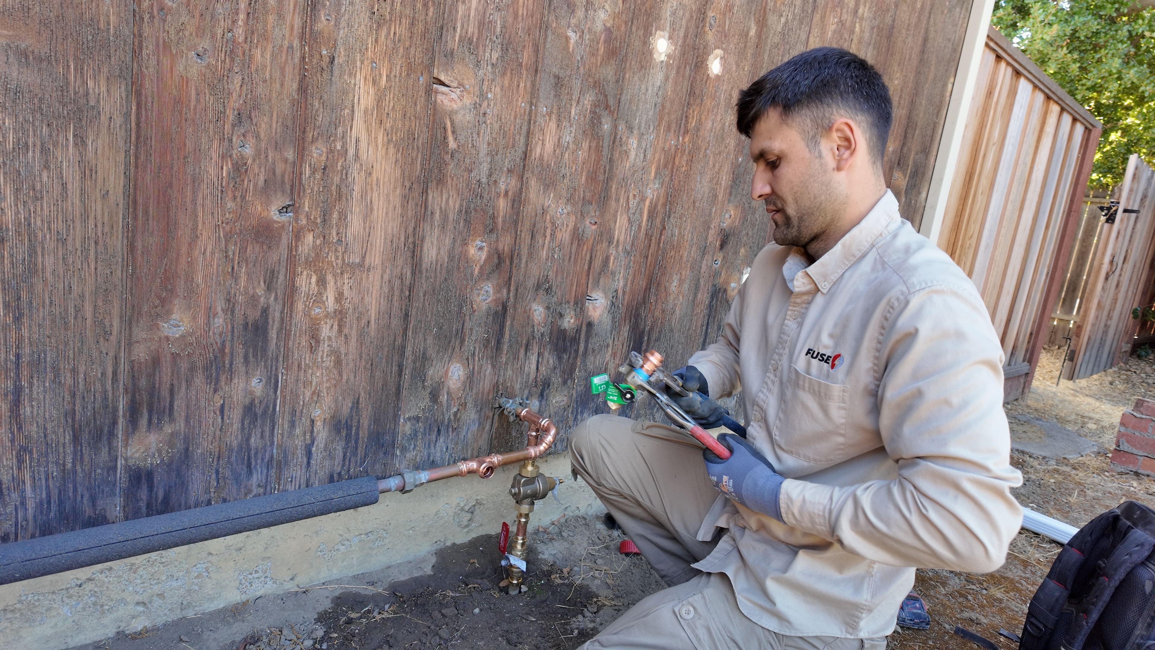 Plumber replacing water lines