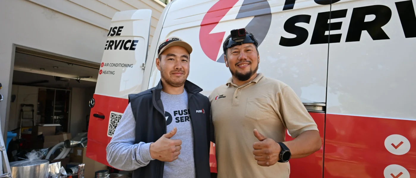 Fuse Service HVAC, electrical, and plumbing technicians preparing a Bay Area home for winter