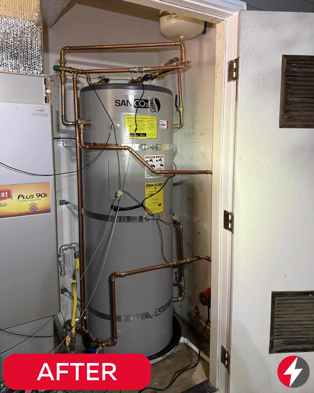 After the water heater installation