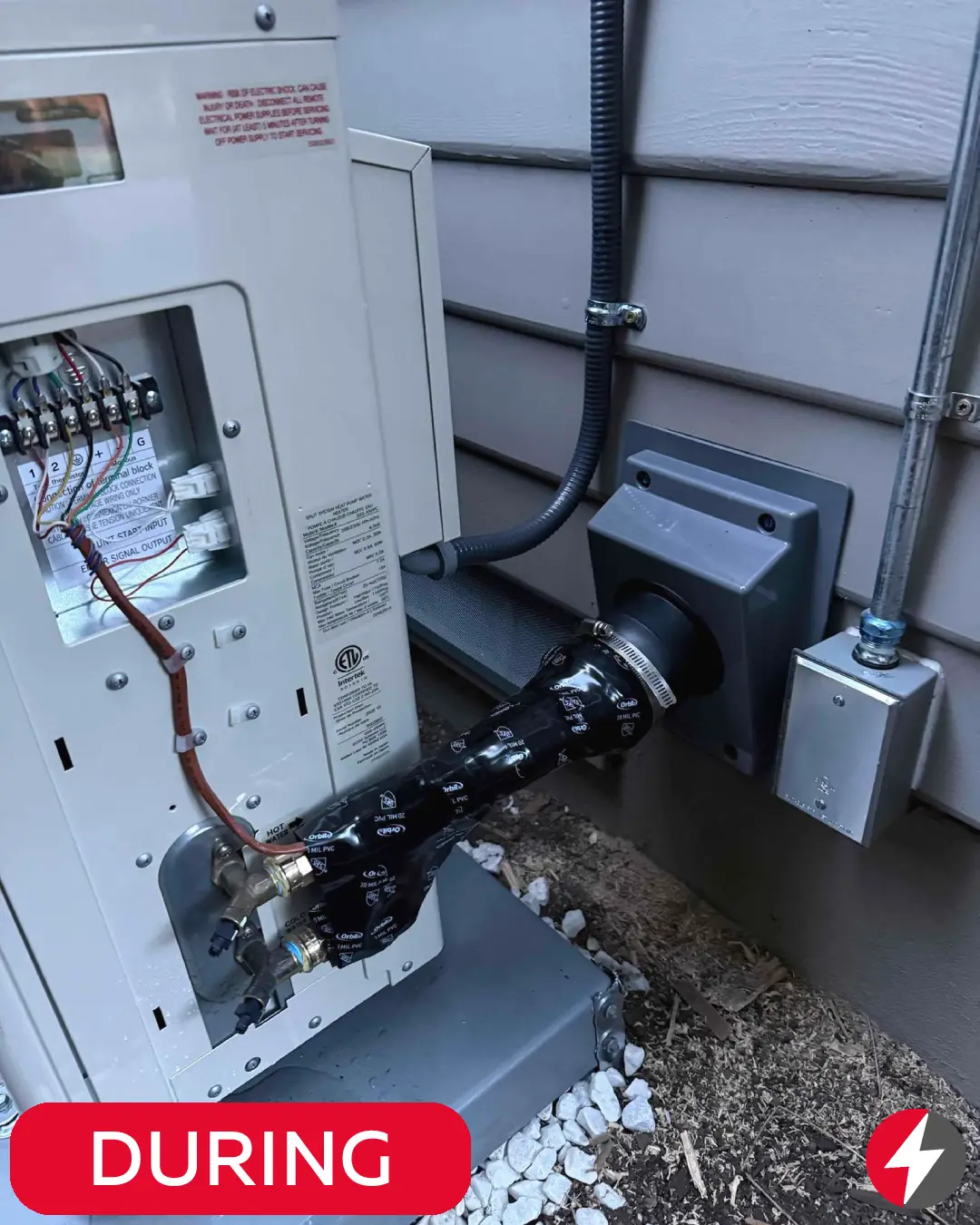During the water heater installatoin